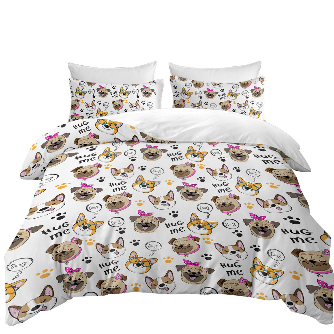 Captivating Cute Dogs Pattern Duvet Covers