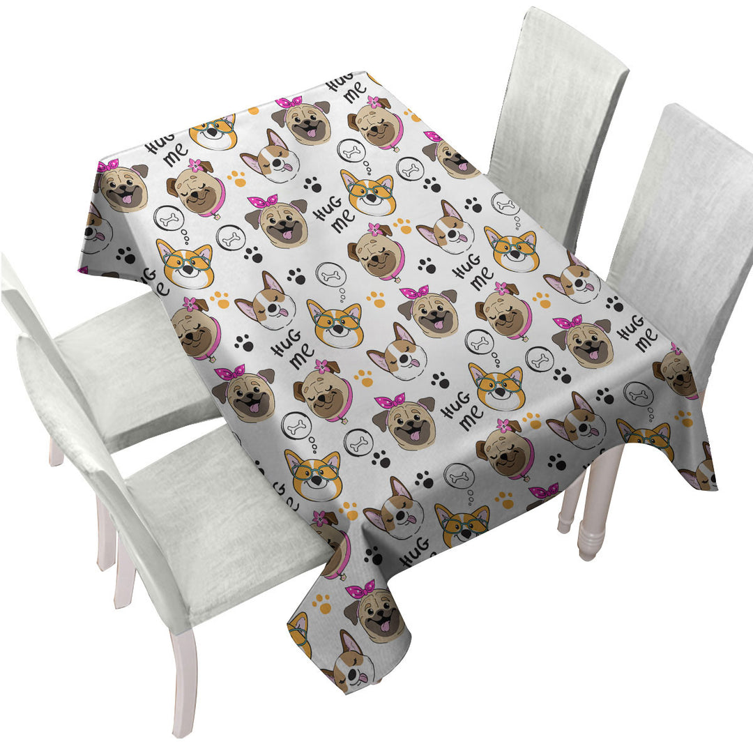 Captivating Cute Dogs Pattern Tablecloths