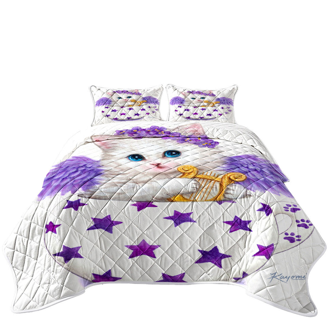 Cat Art Drawings the Cup Kitty Harp Angel Quilts