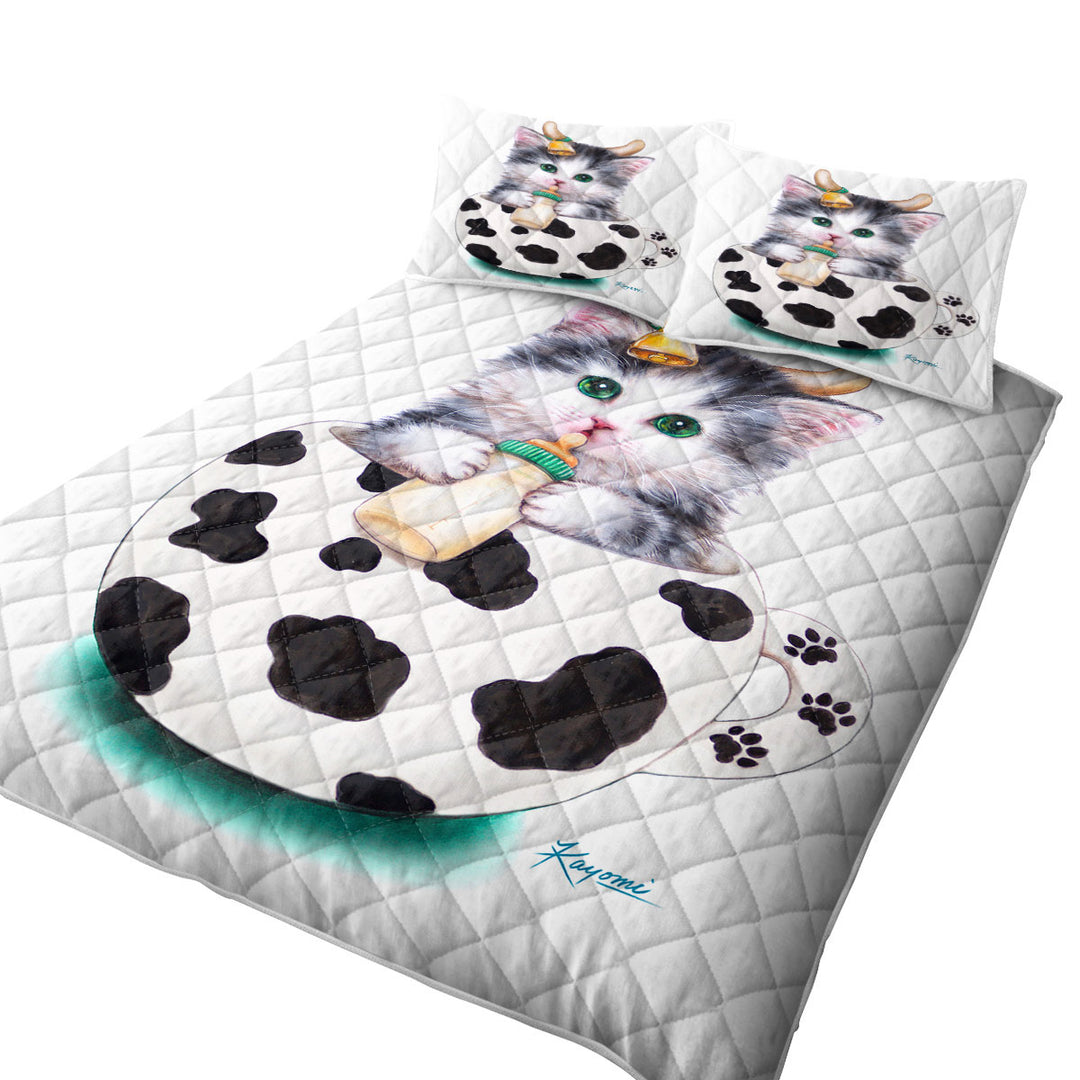 Cat Art Drawings the Cute Cup Kitty Cow Quilts