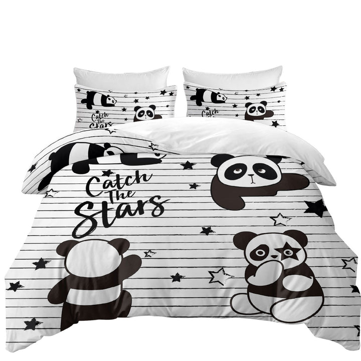 Catch the Stars Cute Panda Duvet Covers