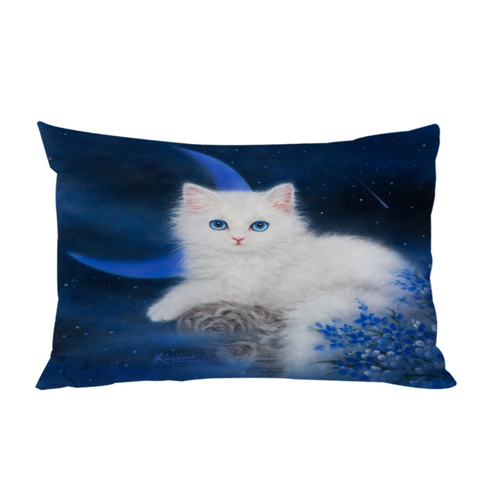 Cats Art Blue Moon Night Kitten Pillow Cases