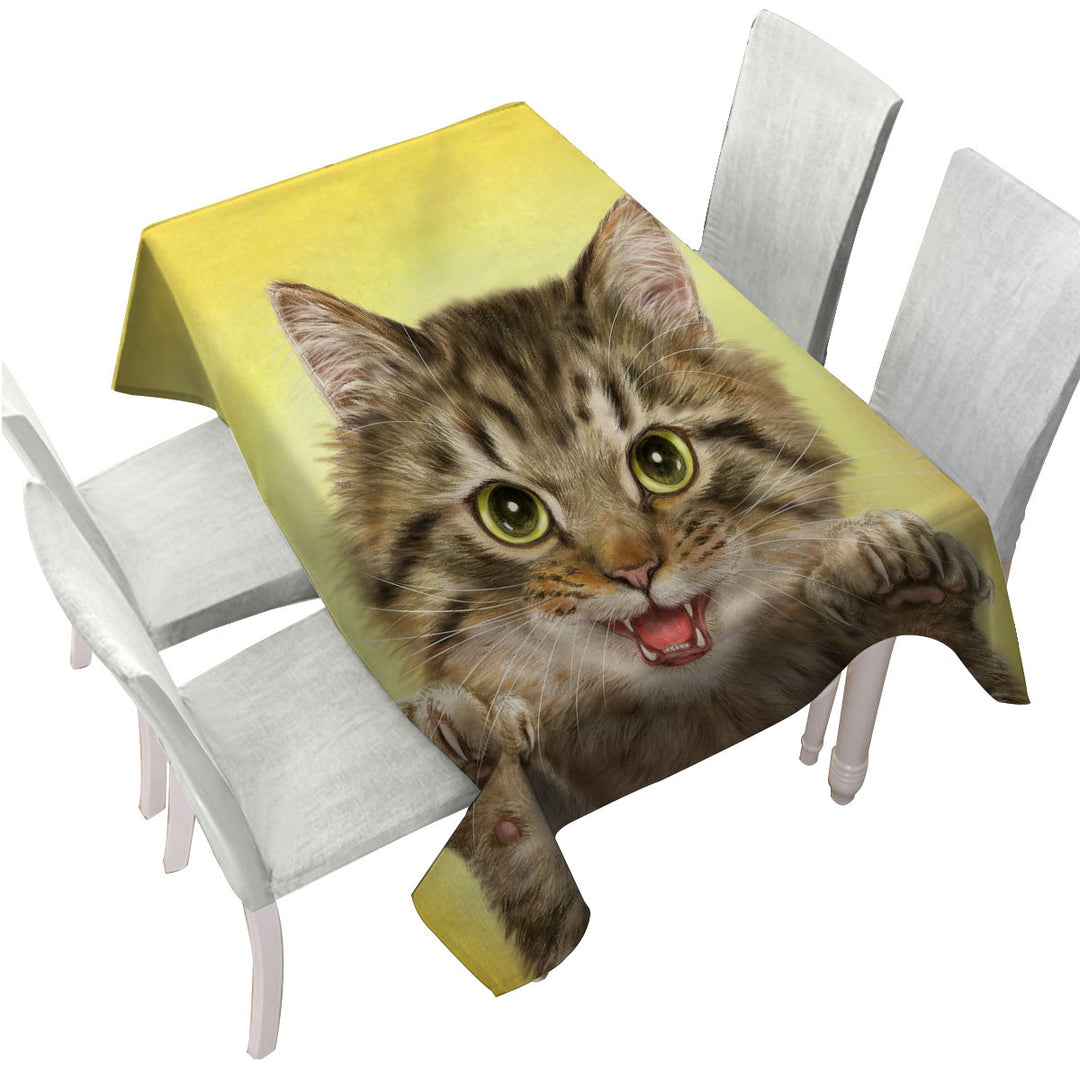 Cats Art Designs Claws Out Kitten Custom table cloth