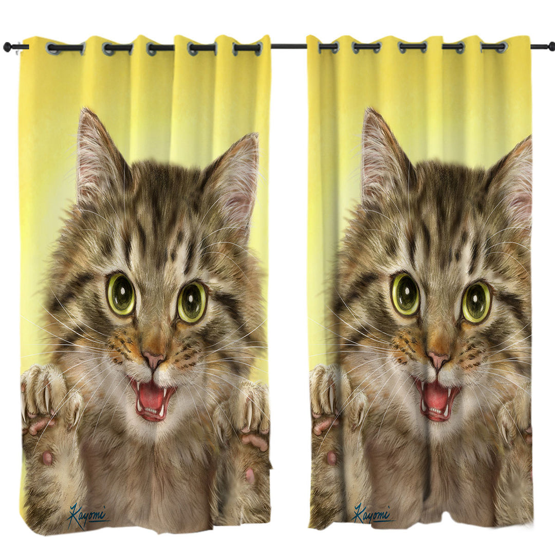 Cats Art Designs Claws Out Kitten Drapery