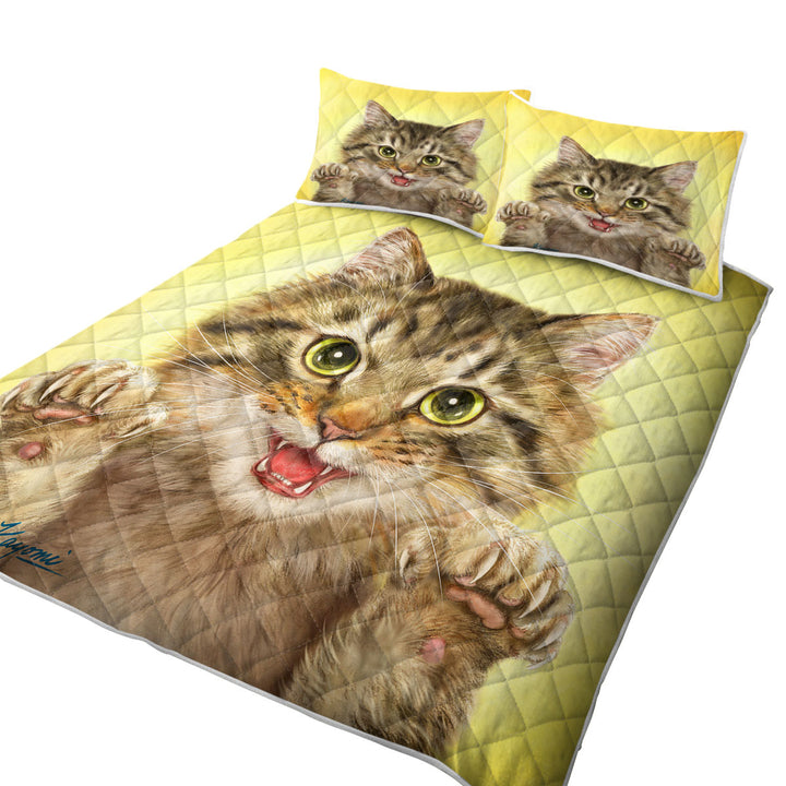 Cats Art Designs Claws Out Kitten Quilt