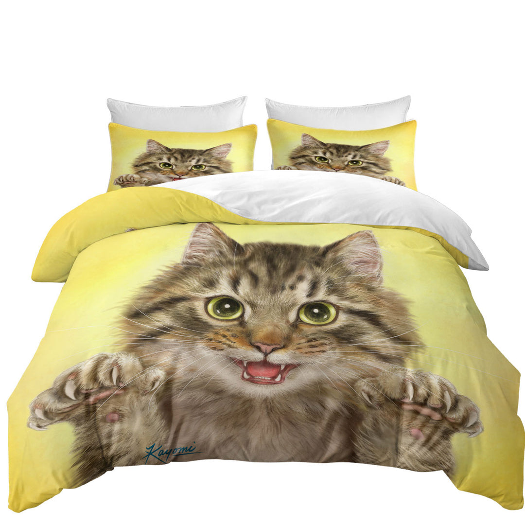 Cats Art Designs Claws Out Kitten full Size Duvet Cover