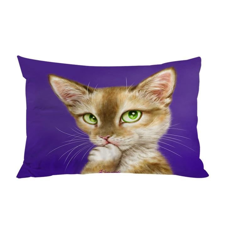 Cats Art Gorgeous Green Eyes Lady Cat Pillow Cases