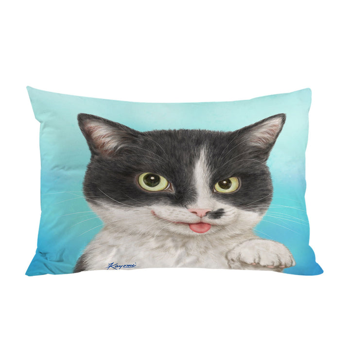 Cats Art Paintings Black and White Cat Pillowcase
