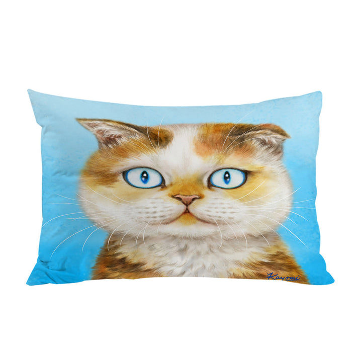 Cats Art Paintings Blue Eye Ginger Kitten King Pillow Cases