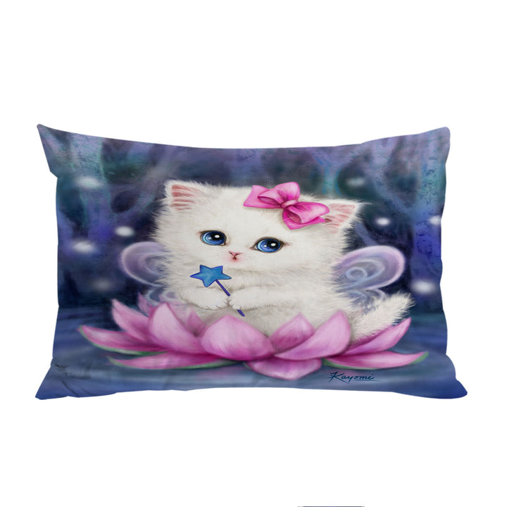 Cats Art Pink Lotus Fairy Kitten Pillowcases