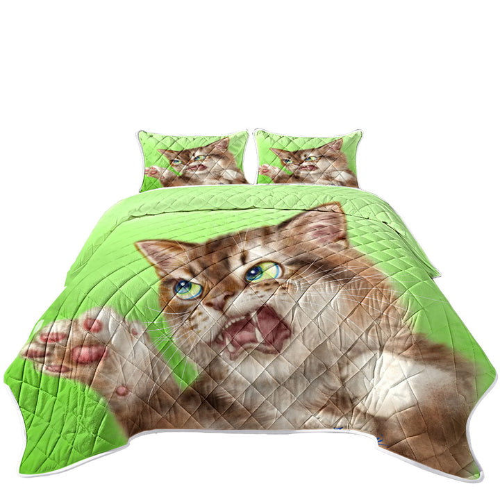 Cats Cool Art Drawings the Attacker Kitten Coverlet