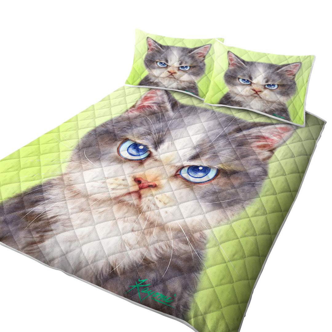 Cats Cute Drawings the Angry Grey Kitten Coverlets
