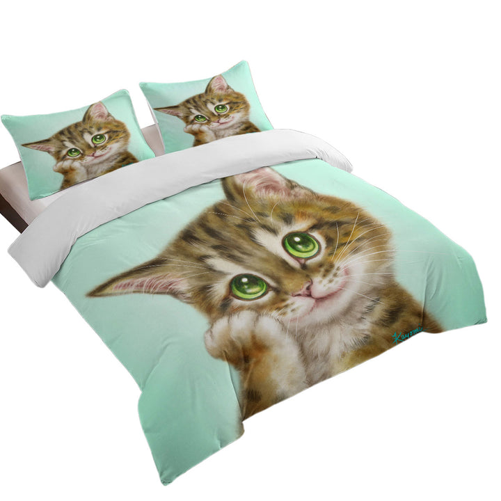 Cats Cute Drawings the Charming Tabby Kitten Duvet Covers