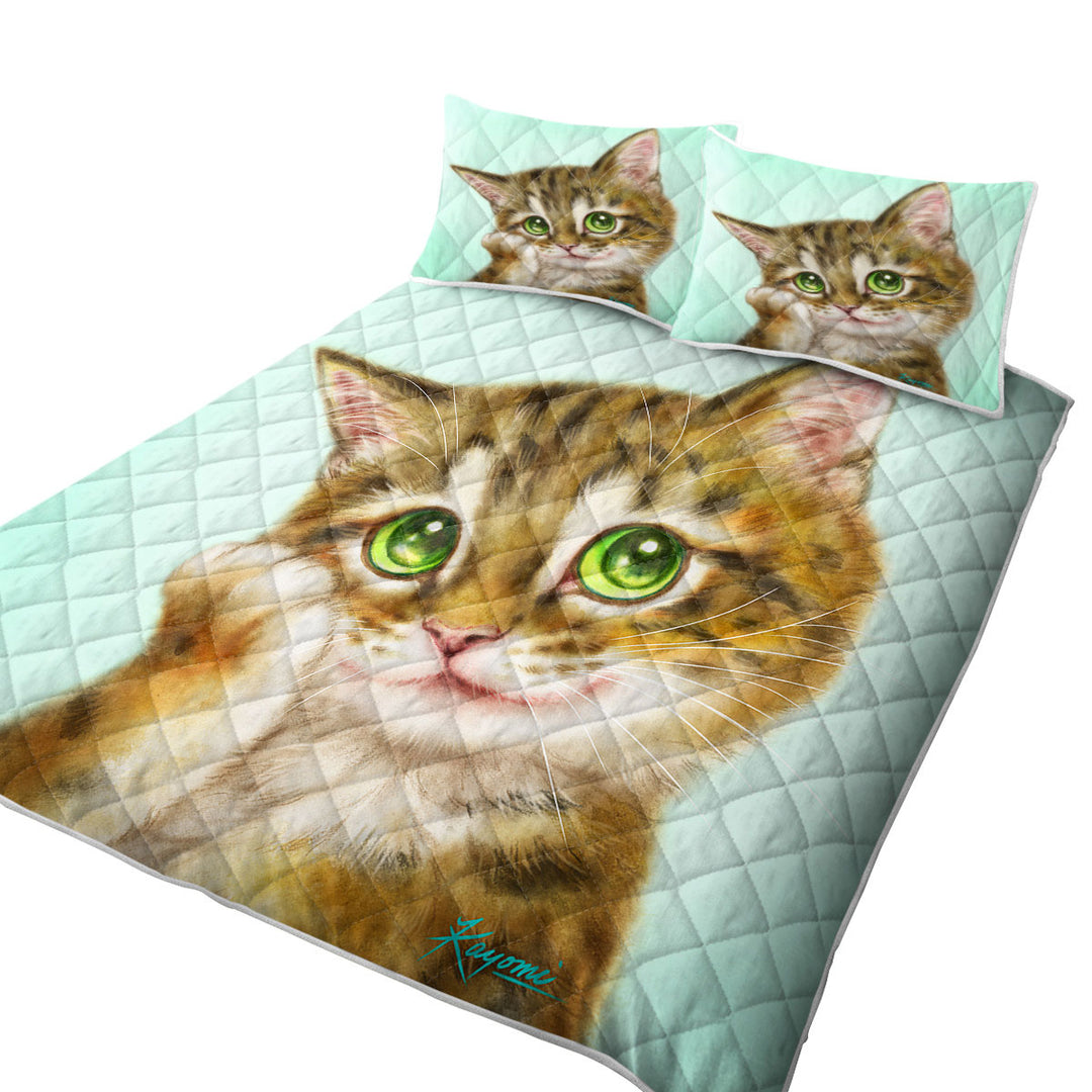 Cats Cute Drawings the Charming Tabby Kitten King Size Quilt Sets