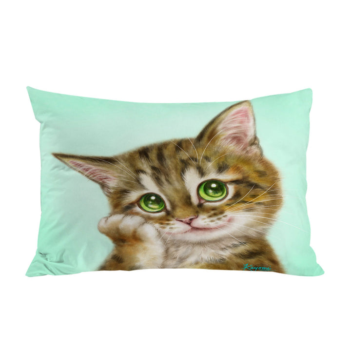 Cats Cute Drawings the Charming Tabby Kitten Pillow Cases