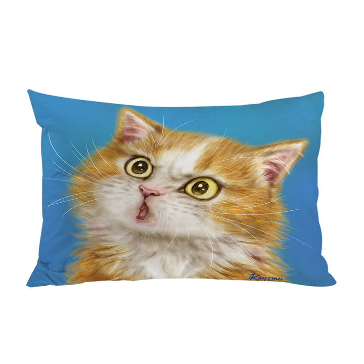 Cats Cute Faces Drawings Wondering Ginger Kitten Pillowcases