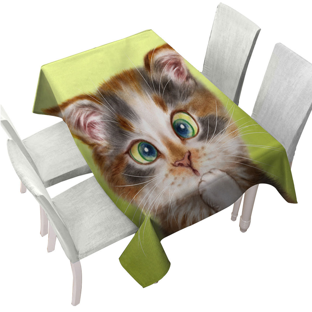 Cats Cute and Funny Faces Sweet Kitten Tablecloth
