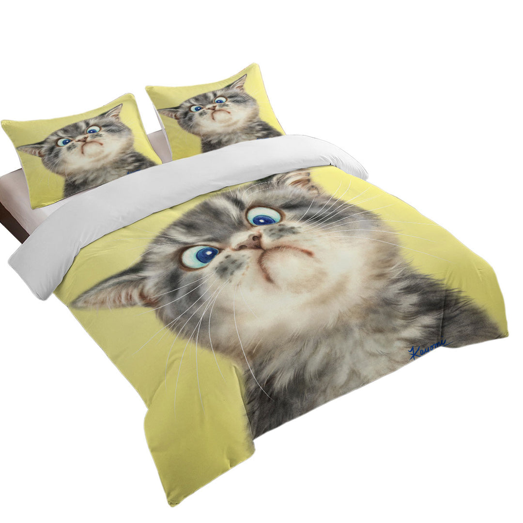 Cats Cute and Funny Faces Unhappy Grey Kitten Daybed Covers Sets