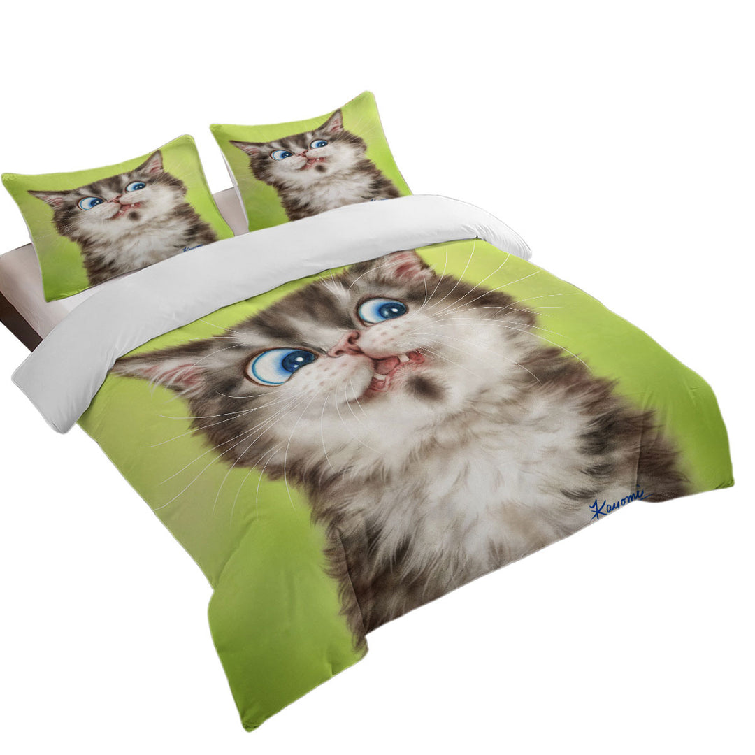 Cats Cute and Funny Faces the Flinching Kitten Coverlets