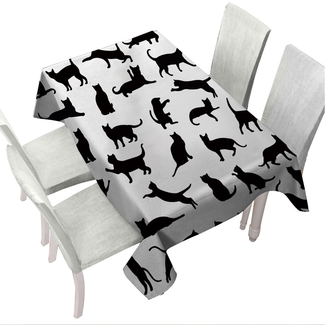 Cats Silhouettes Table Cover