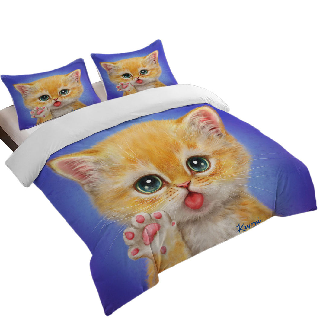 Cats for Kids Hi There Sweet Greeting Kitten Coverlets