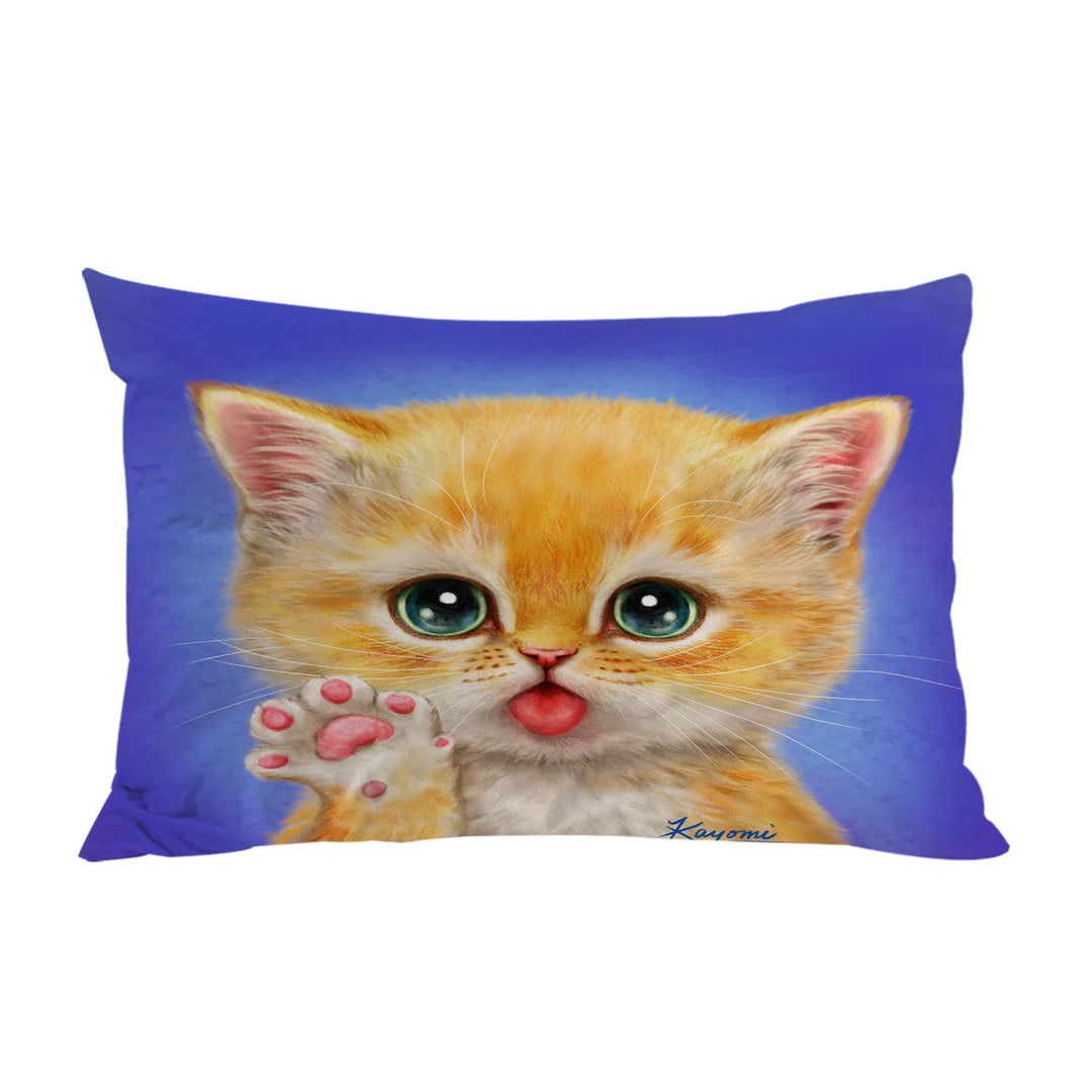 Cats for Kids Hi There Sweet Greeting Kitten Pillowcase