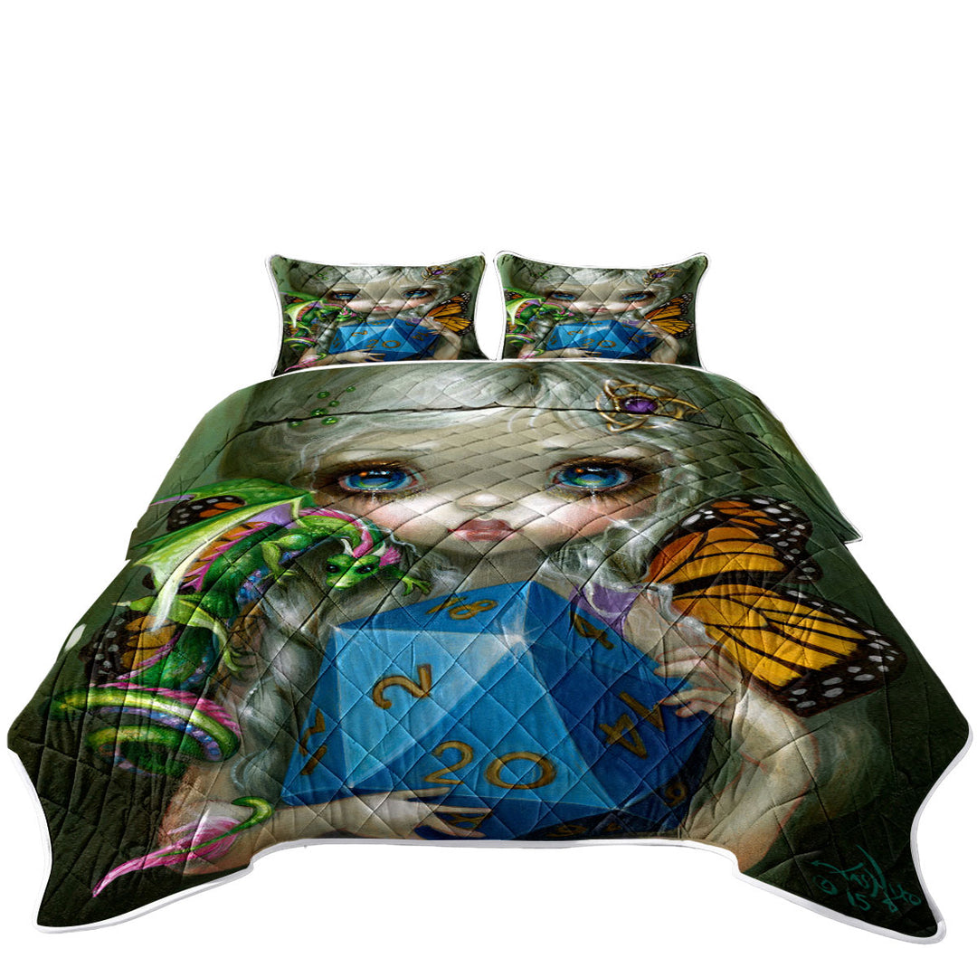 Chasing Dragons 20 Sided Dice Fairy Coverlet