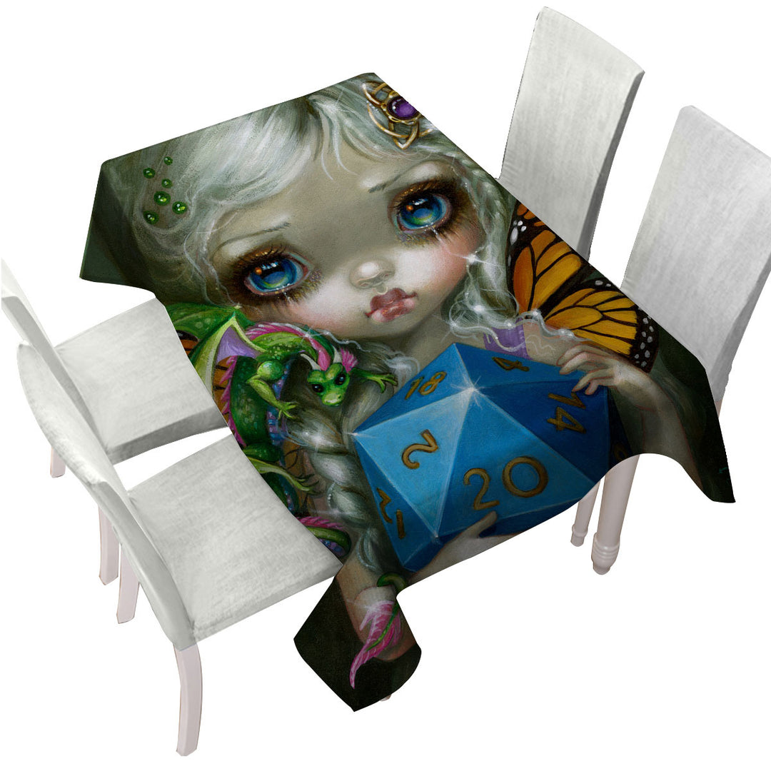 Chasing Dragons 20 Sided Dice Fairy Table Cover