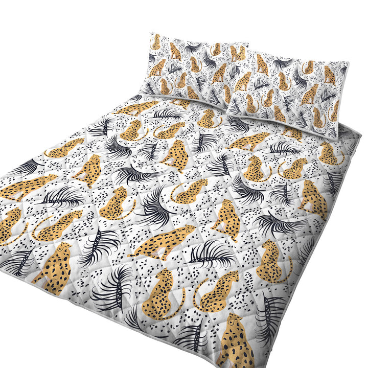 Cheetah Drawings Pattern King Quilt