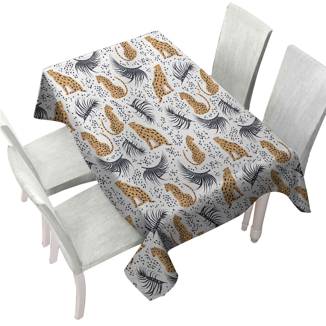 Cheetah Drawings Pattern Table Cover