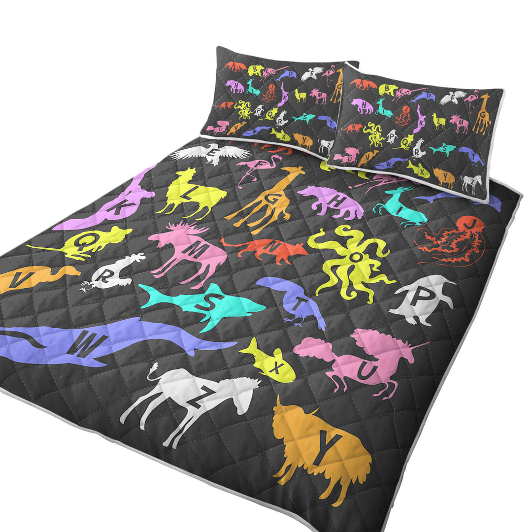 Children Alphabet Animal Names Coverlets