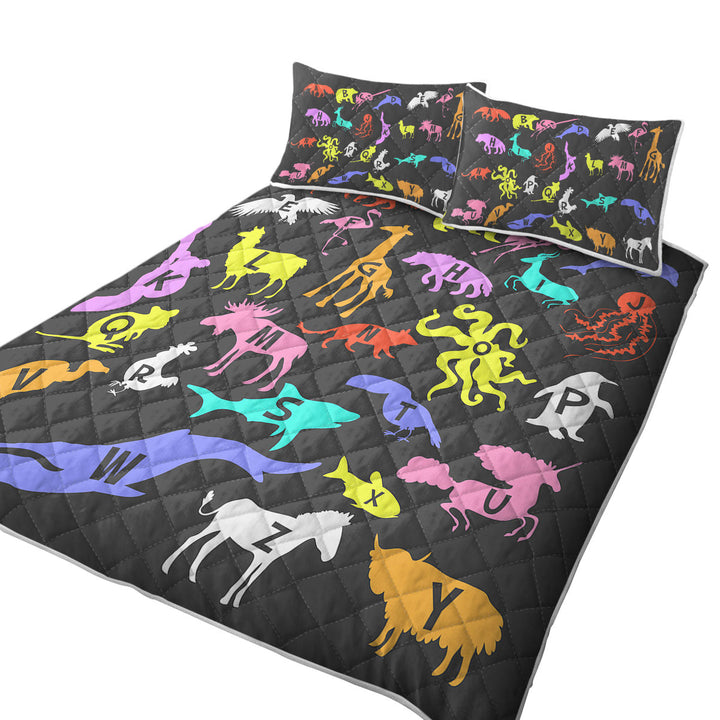 Children Alphabet Animal Names Coverlets