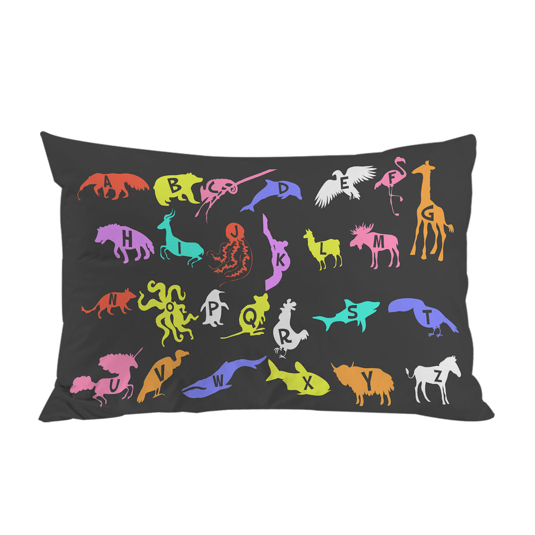 Children Alphabet Animal Names Pillow Case Covers