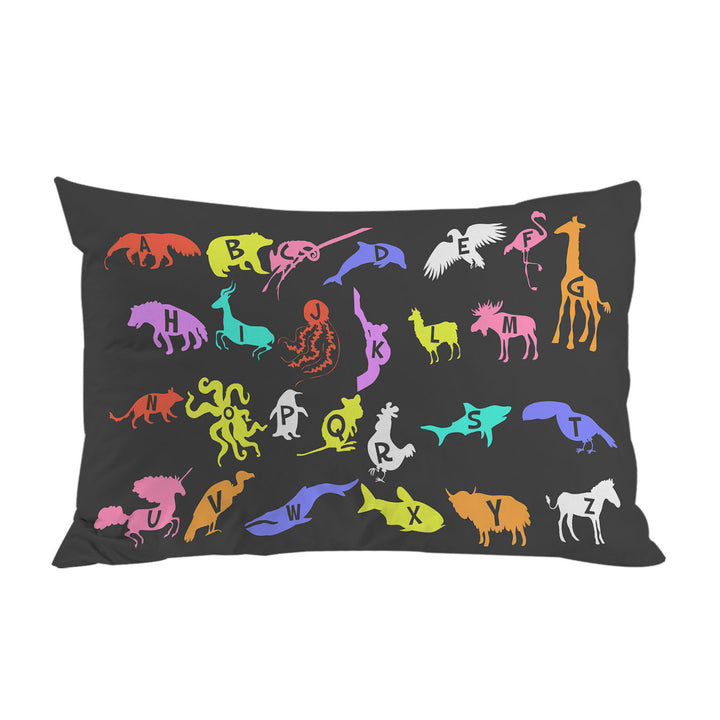 Children Alphabet Animal Names Pillow Case Covers