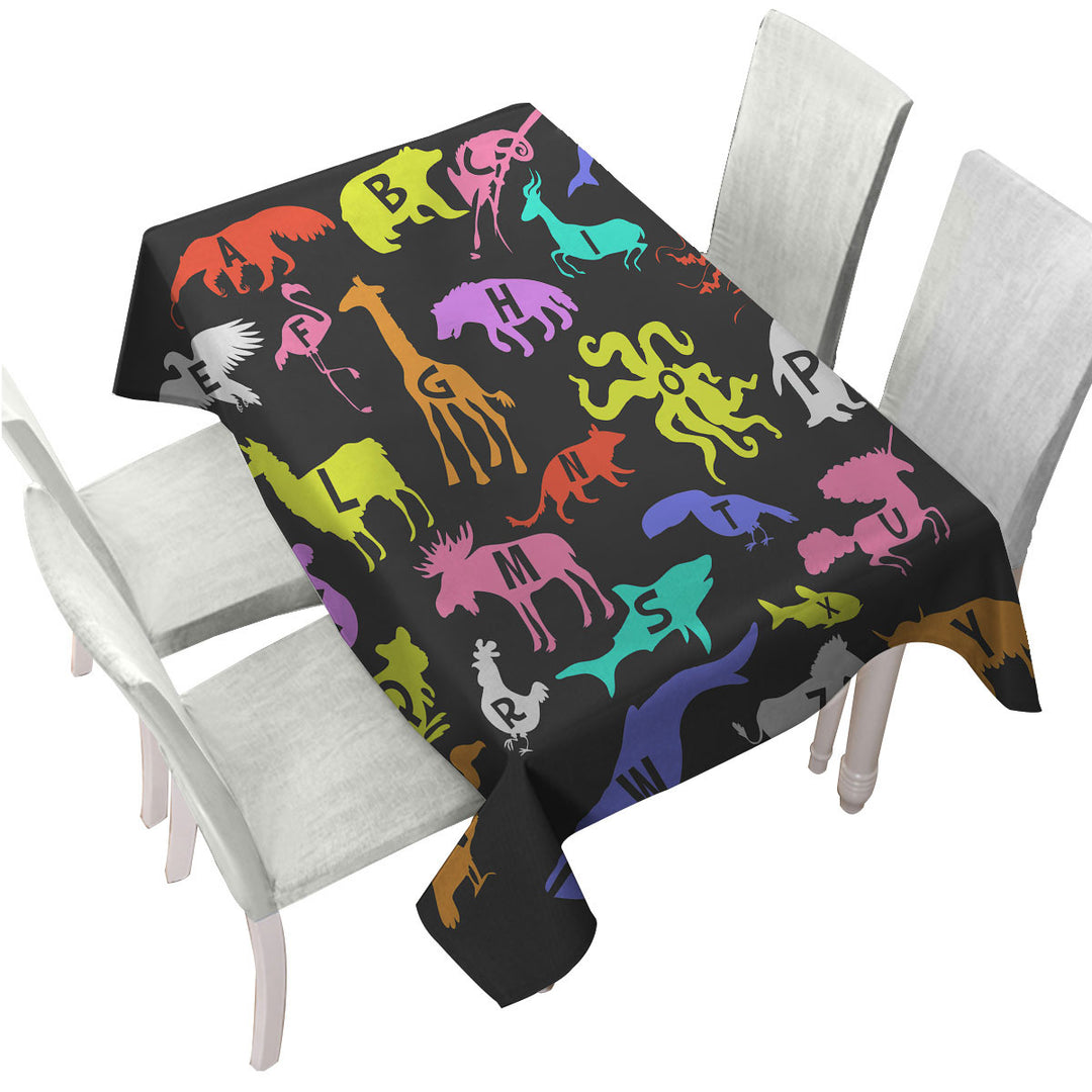 Children Alphabet Animal Names Tablecloths