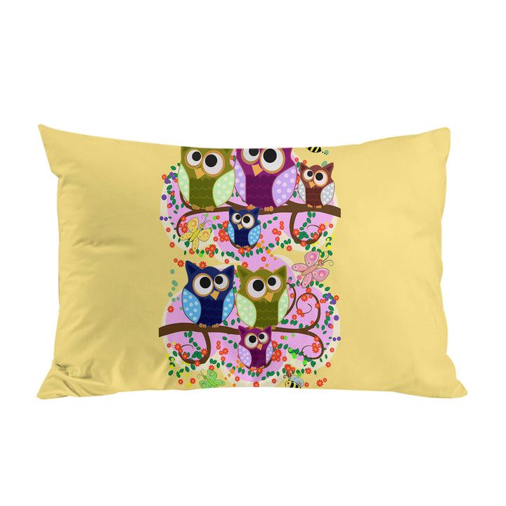 Children Cute Multi Colored Owls Pillow Cases