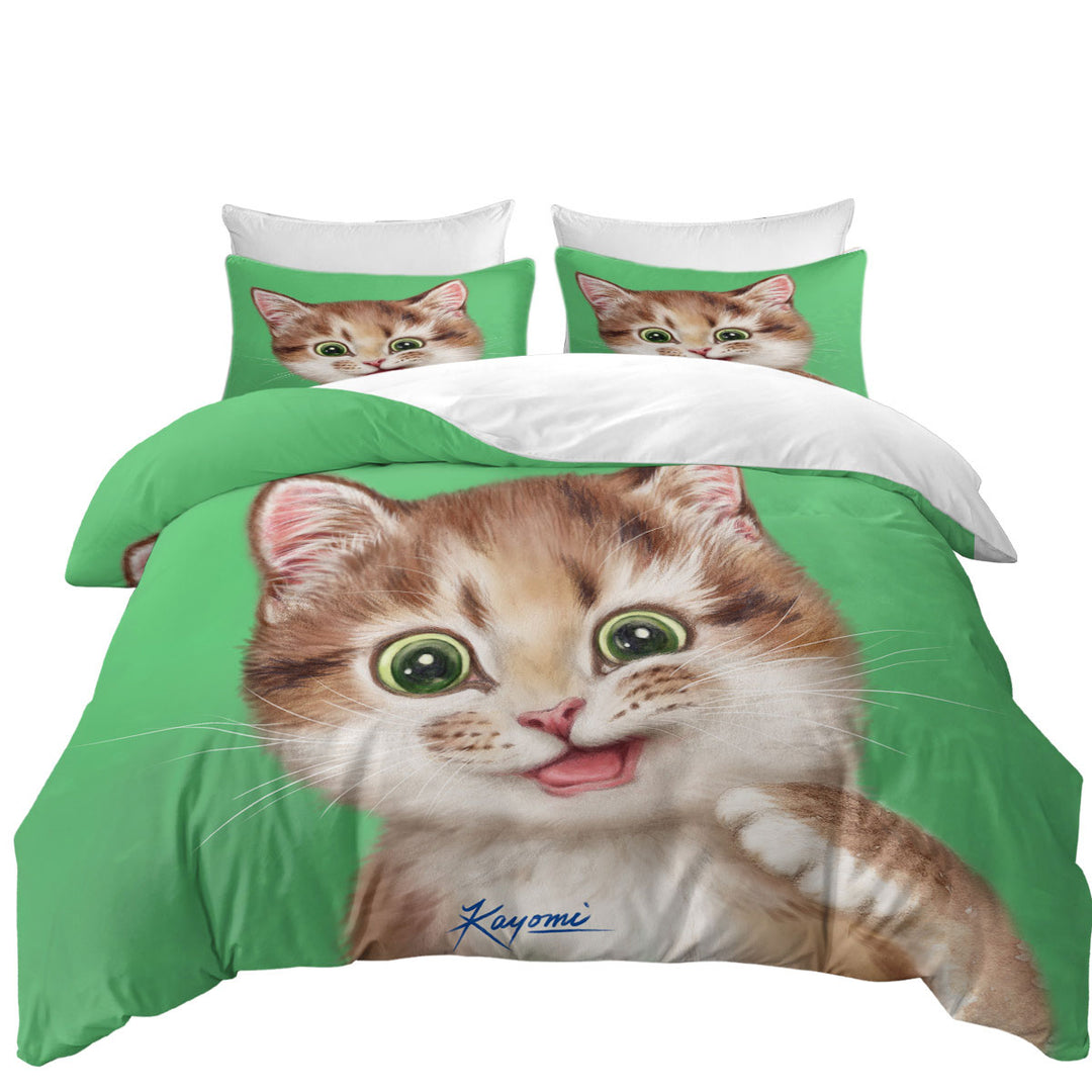 Childrens Print Cute Kitten Playful Cat Twin Duvet Covers