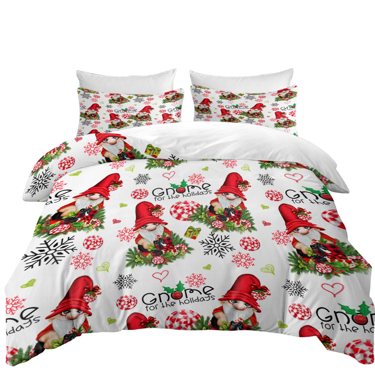 Christmas Gnome for the Holidays Pattern Quilt Cover Sets