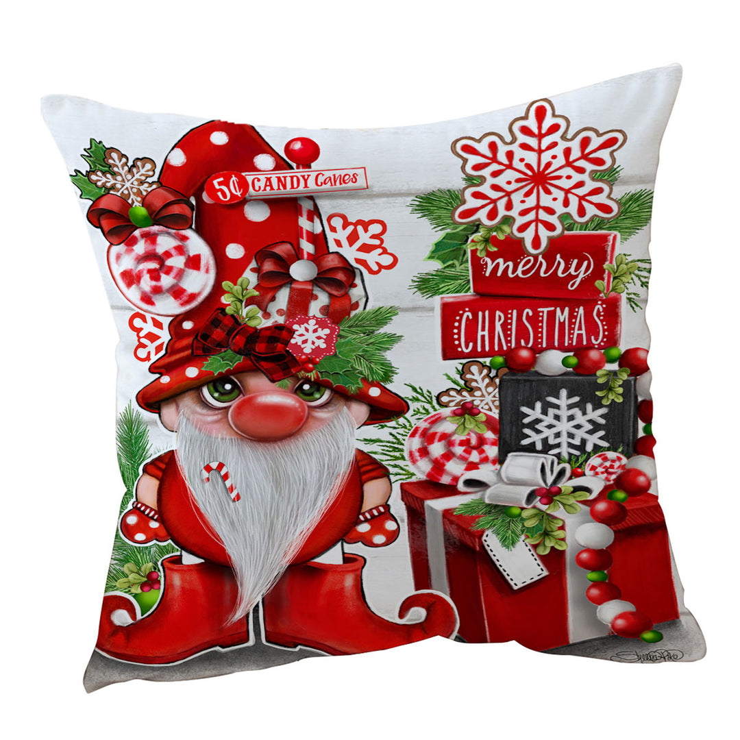 Christmas Peppermint Gnome Cushions