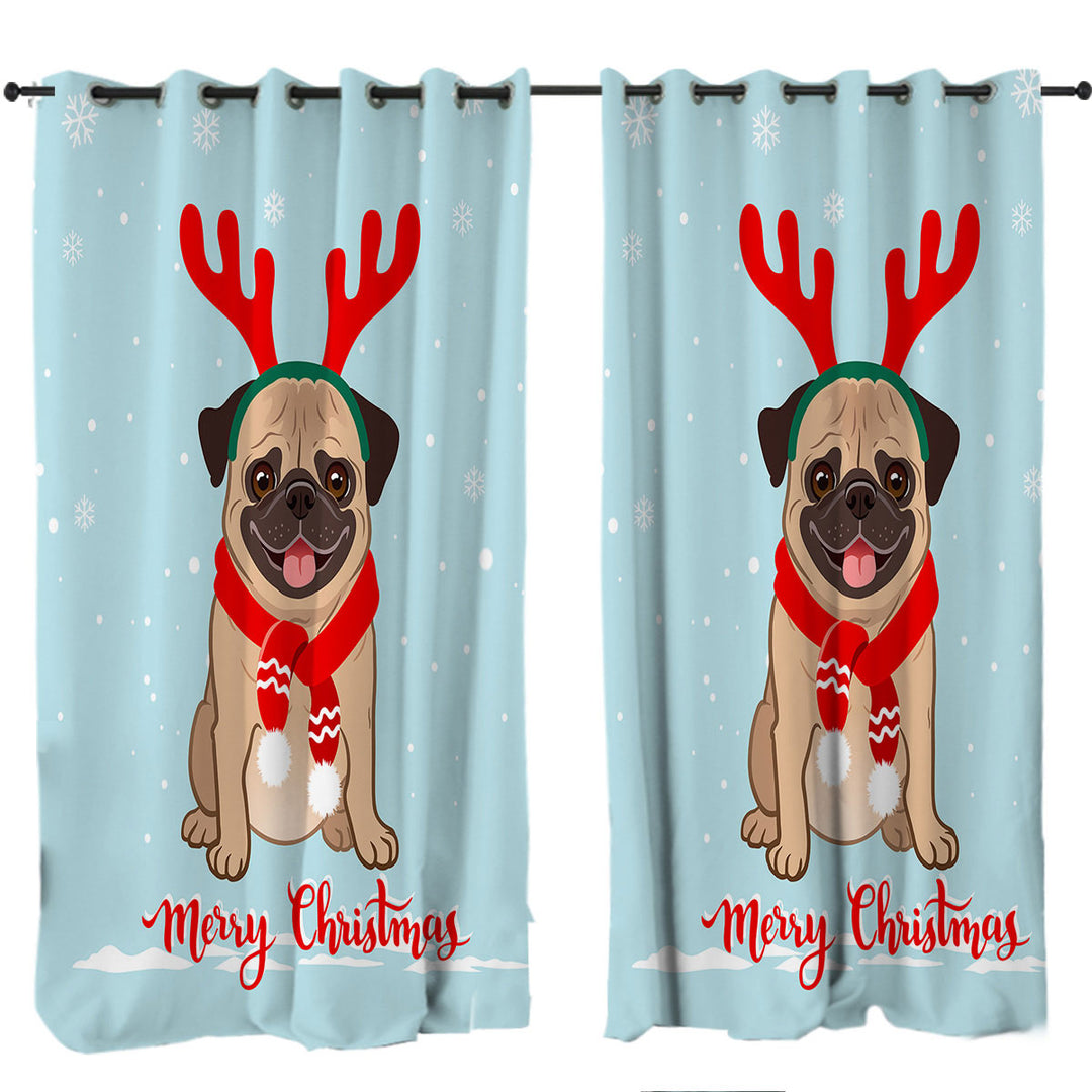 Christmas Pug Custom Drapes