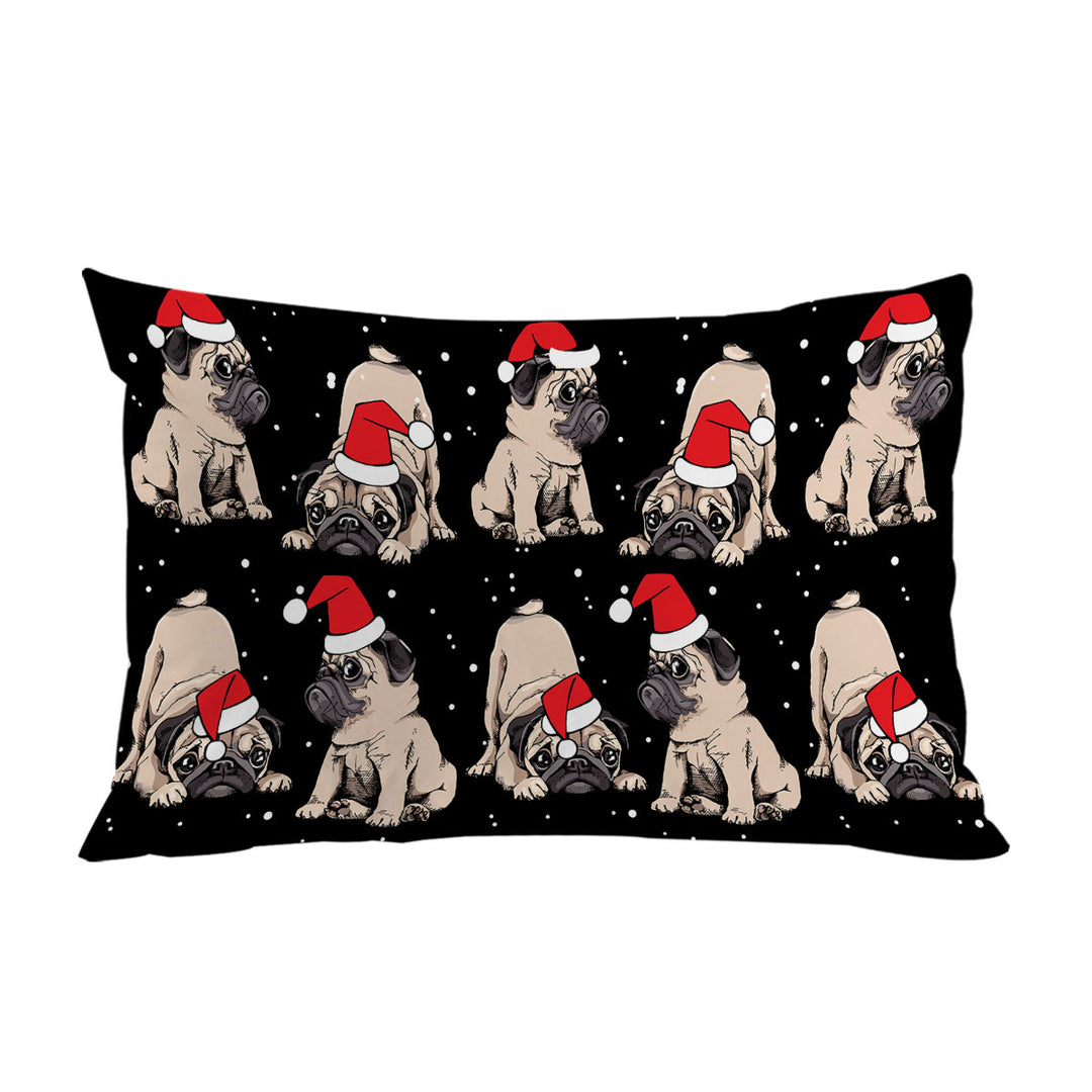 Christmas Spirit Cute Pug Dog Pillowcase