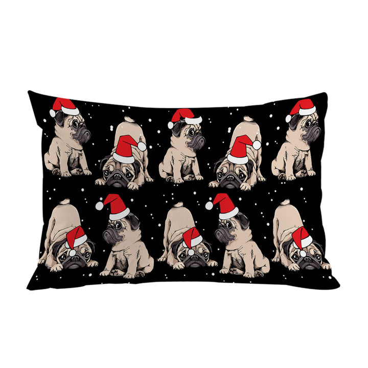 Christmas Spirit Cute Pug Dog Pillowcase