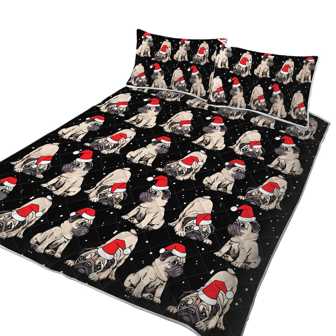 Christmas Spirit Cute Pug Dog Summer Quilt