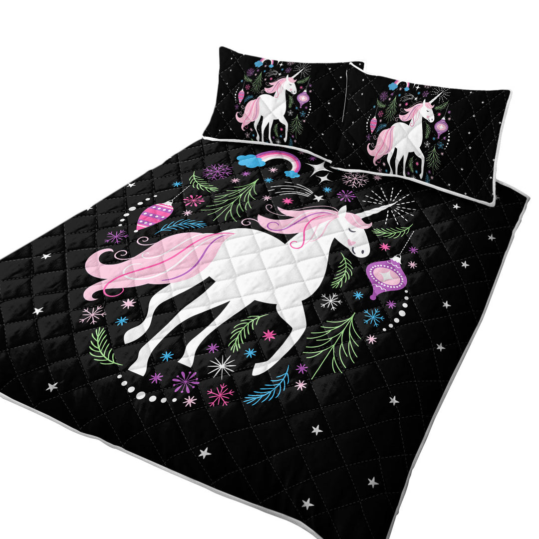 Christmas Spirit Unicorn Coverlets