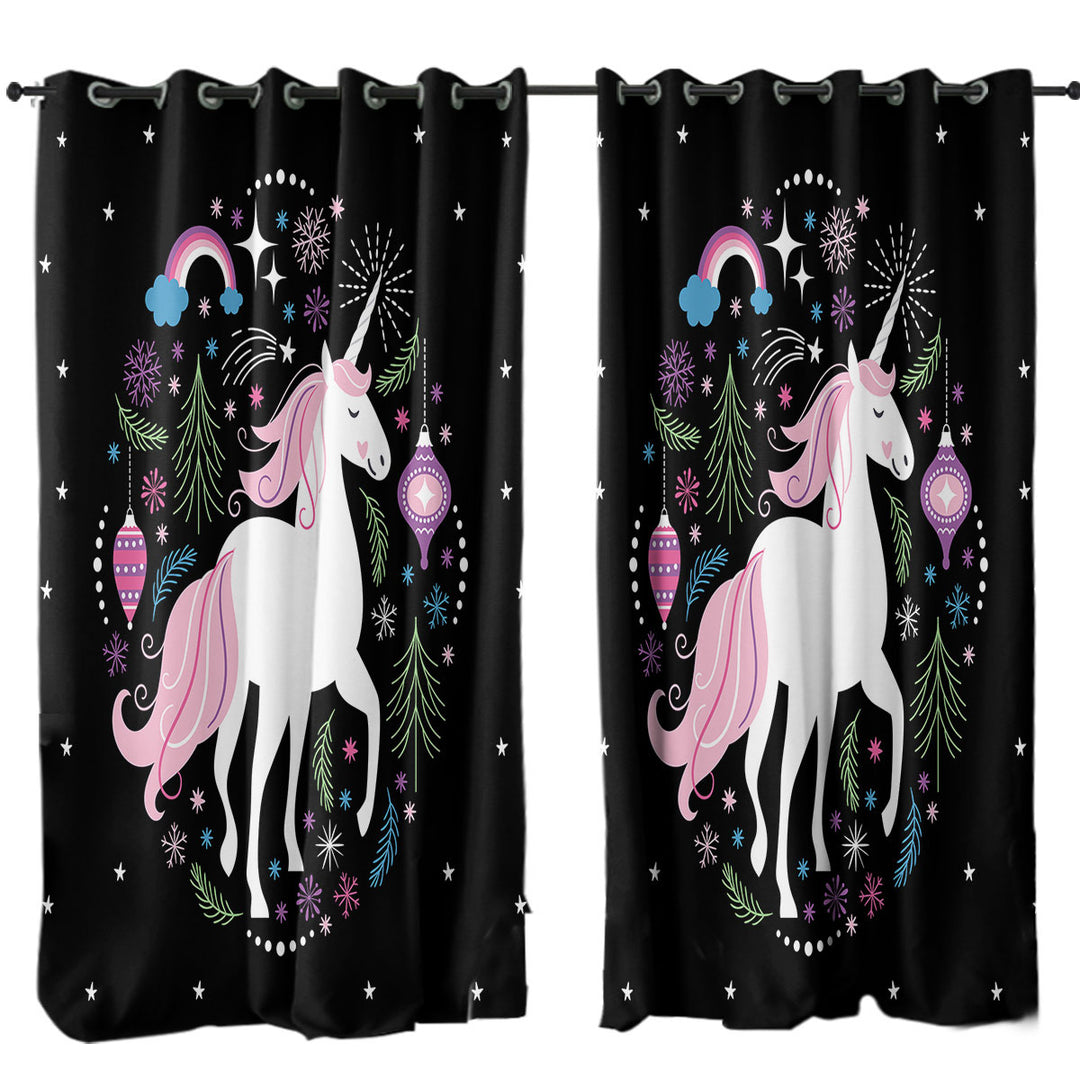 Christmas Spirit Unicorn Drapery