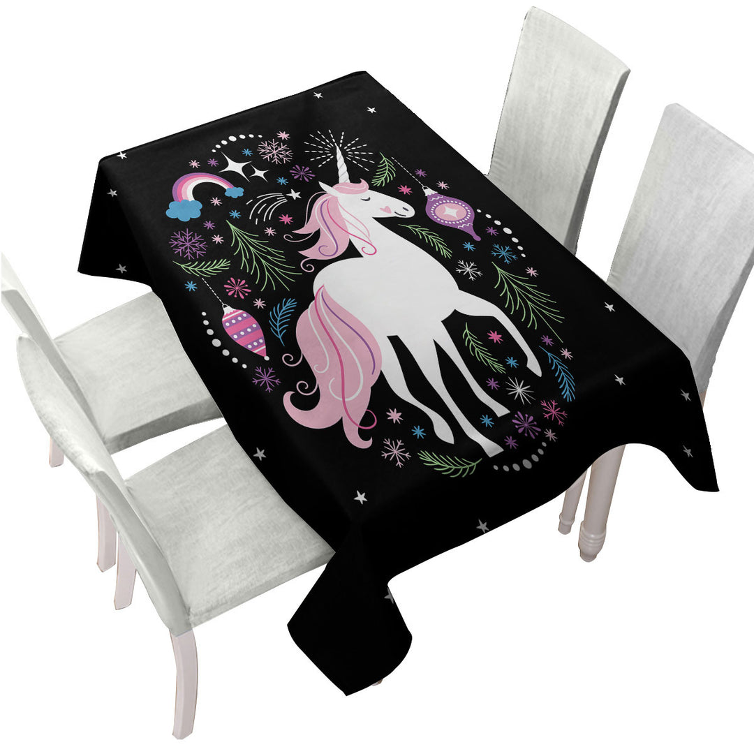 Christmas Spirit Unicorn Tablecloth