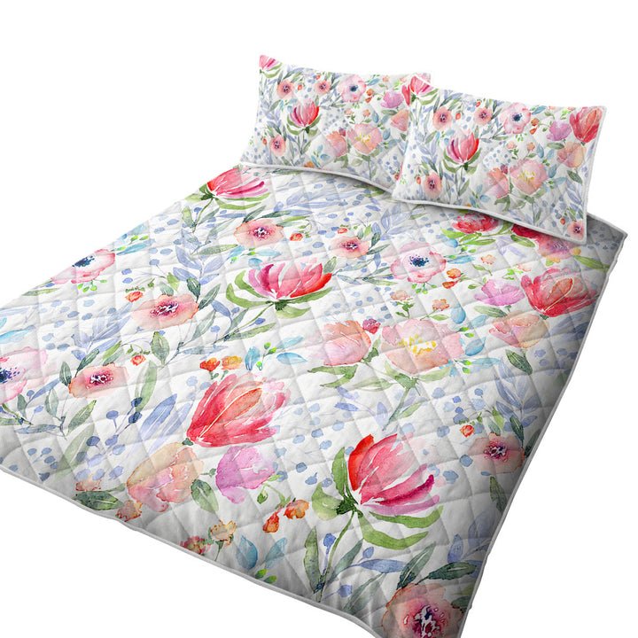 Classic Red Flowers Quilts