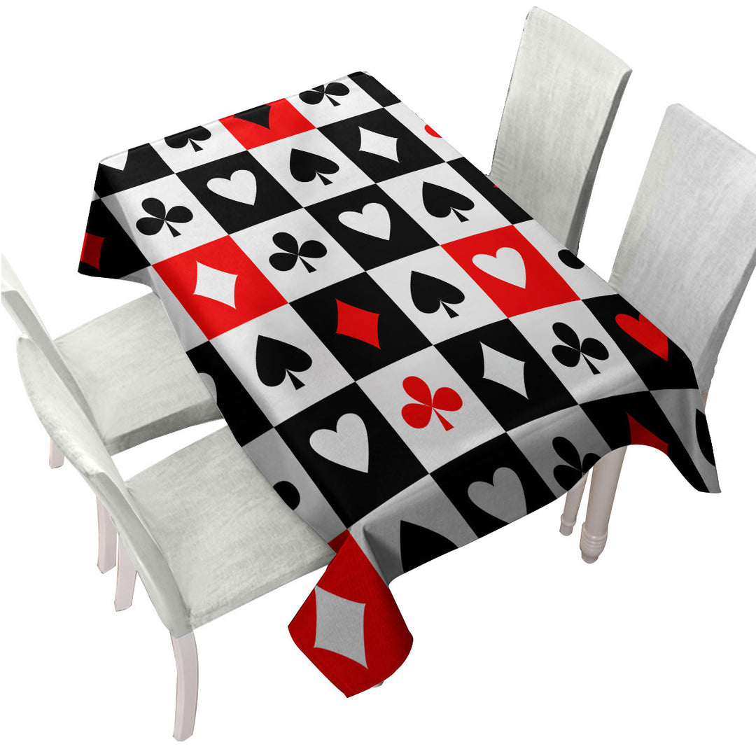 Clubs Diamonds Hearts Spades Cards Symbols Tablecloth