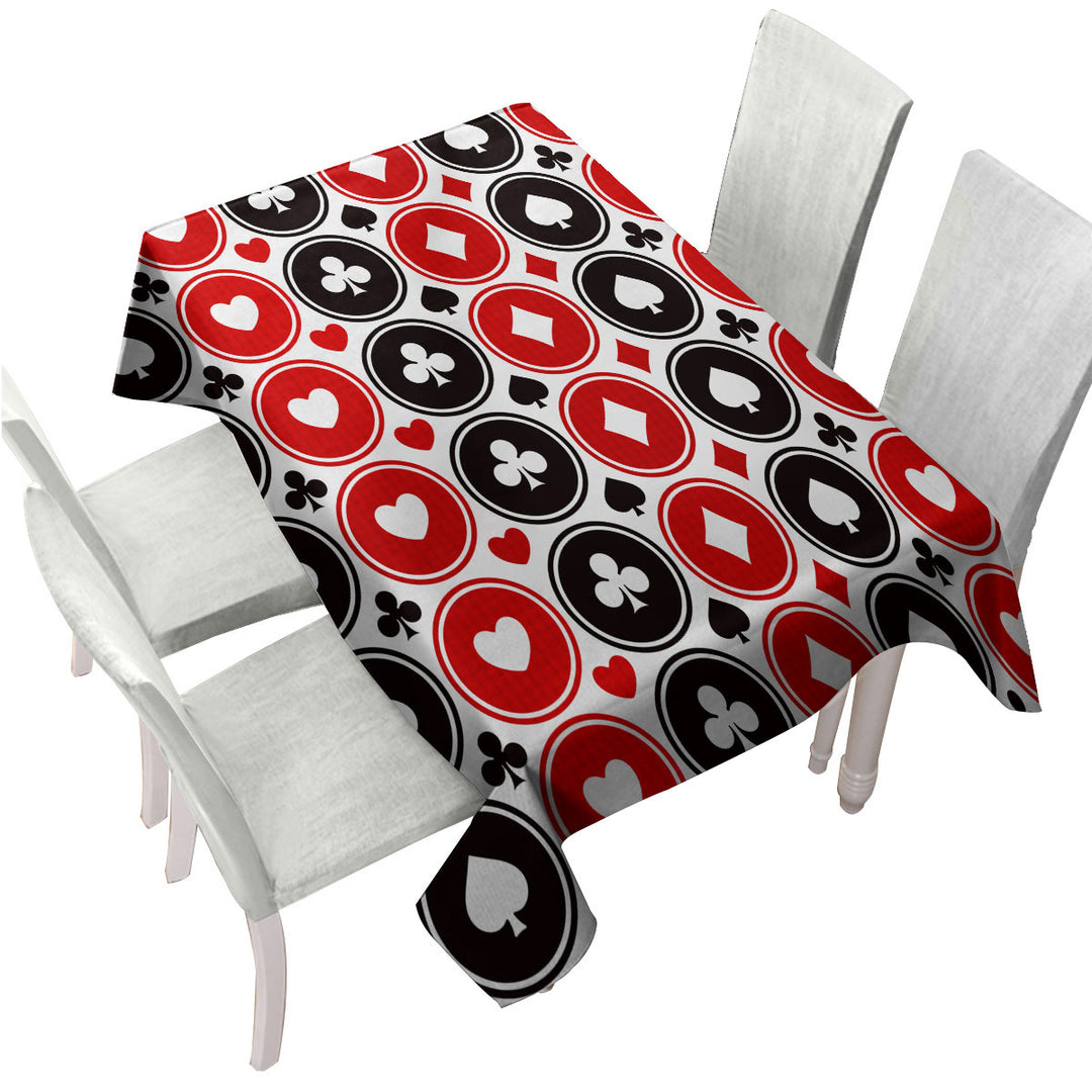 Clubs Diamonds Hearts Spades Chips Tablecloths