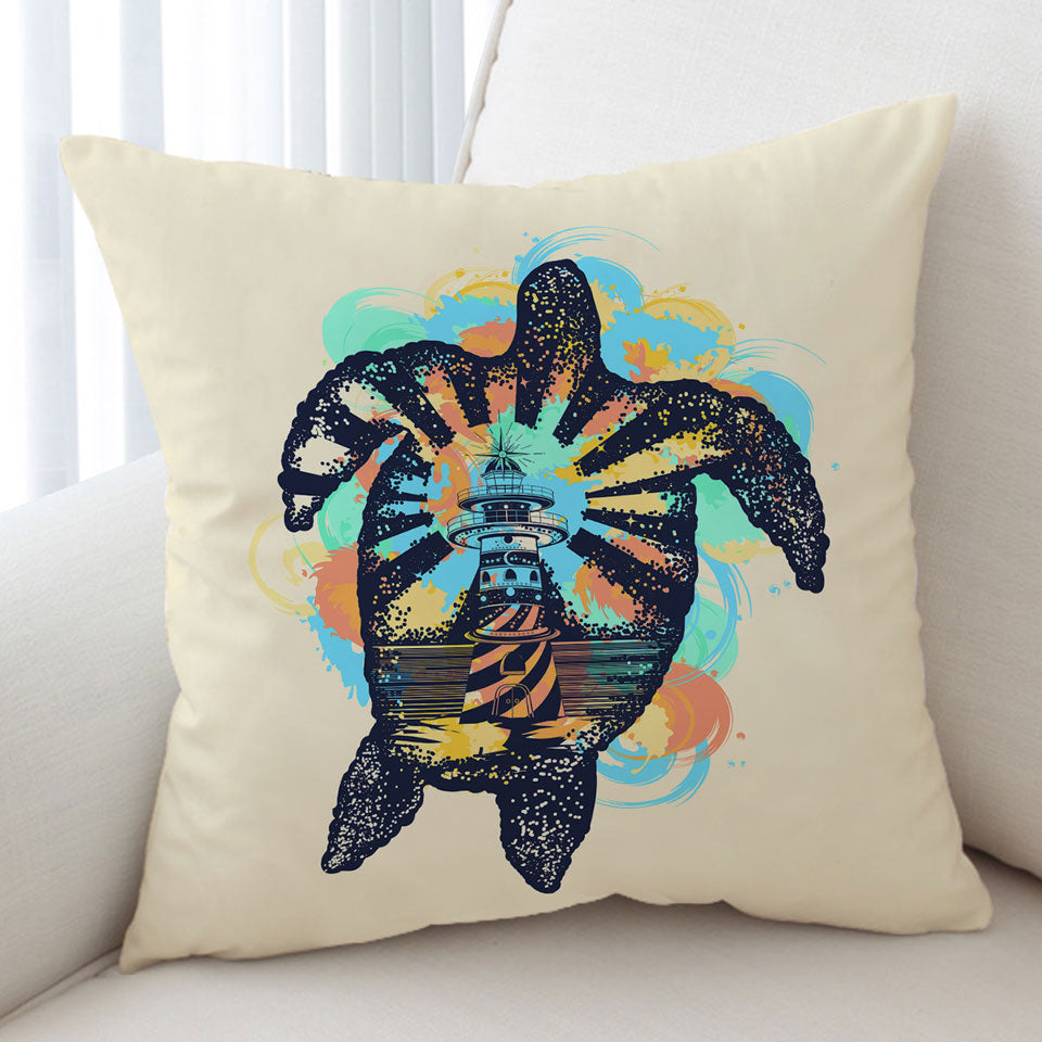Coastal Cushions Turtle and Lighthouse